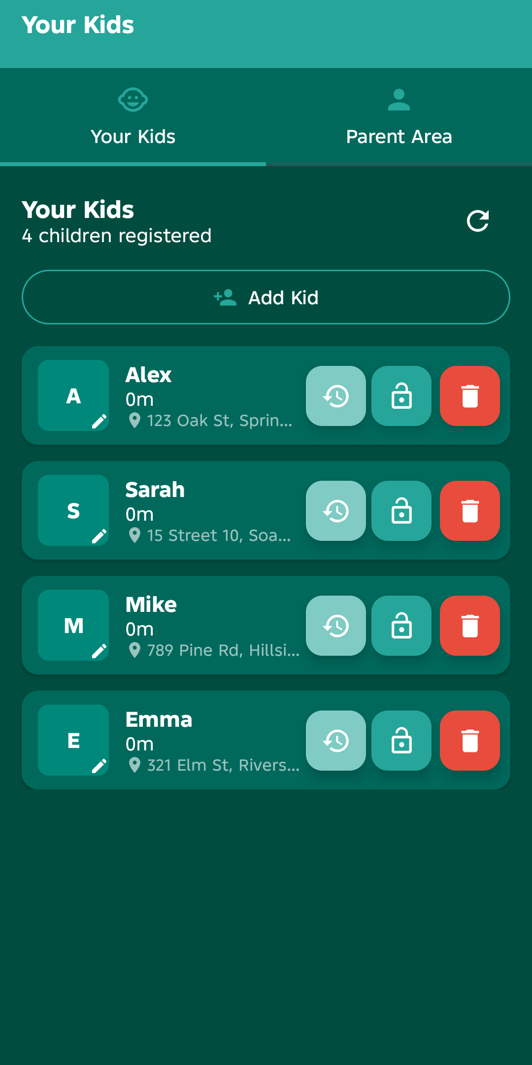 Your Kids home screen